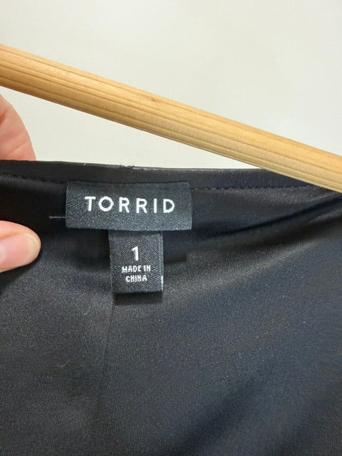 Torrid Faux Leather Peplum Tank – Black Size 1(14-16) NWOT