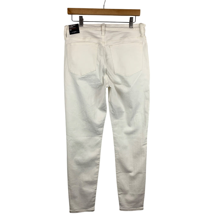 J.Crew Womens 9" Mid-Rise Skinny Jeans Size 31 White Denim
