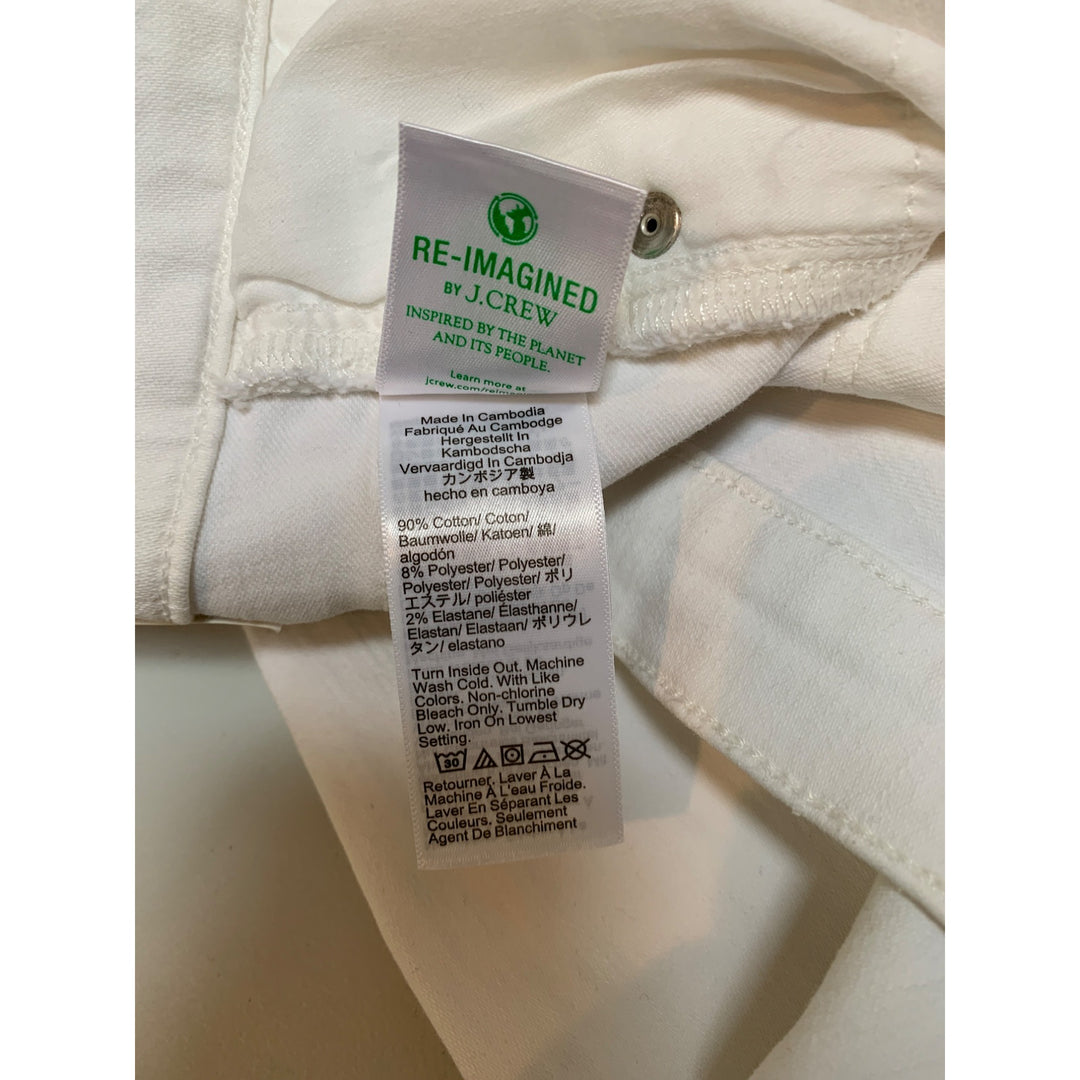 J.Crew Womens 9" Mid-Rise Skinny Jeans Size 31 White Denim