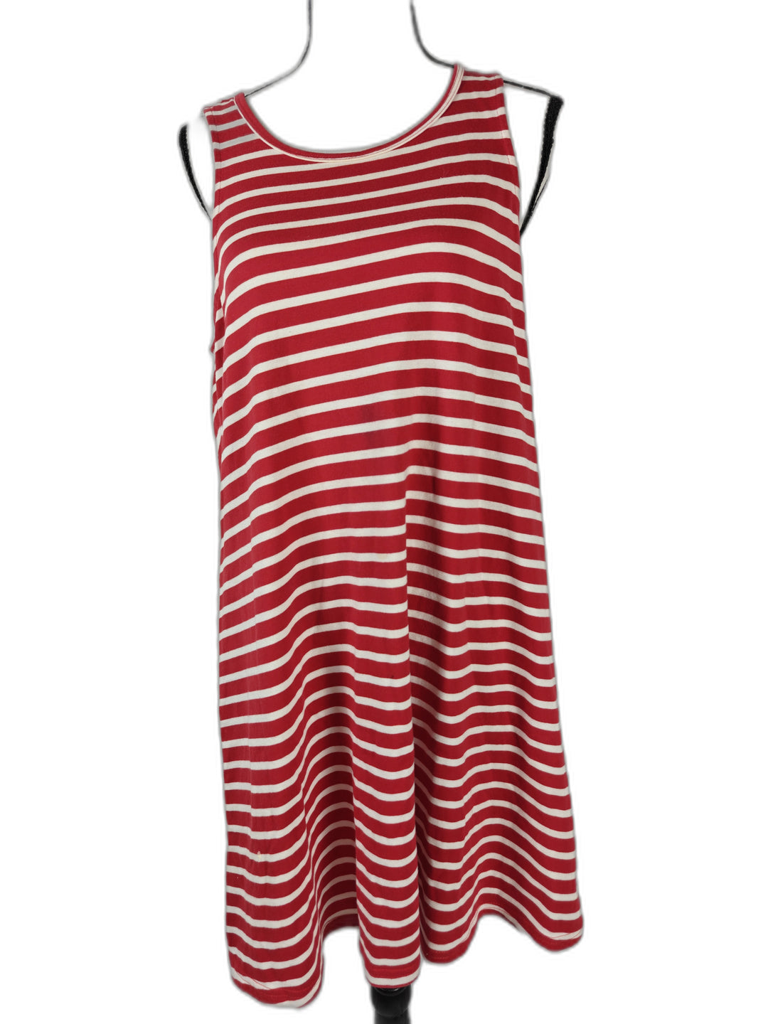 Women’s Beach Lunch Lounge A-Line Tank Dress Red White Stripe Size S/P