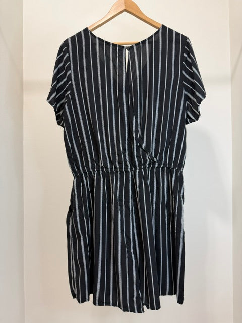 Old Navy Stripe V Neck Romper Black White SzXL