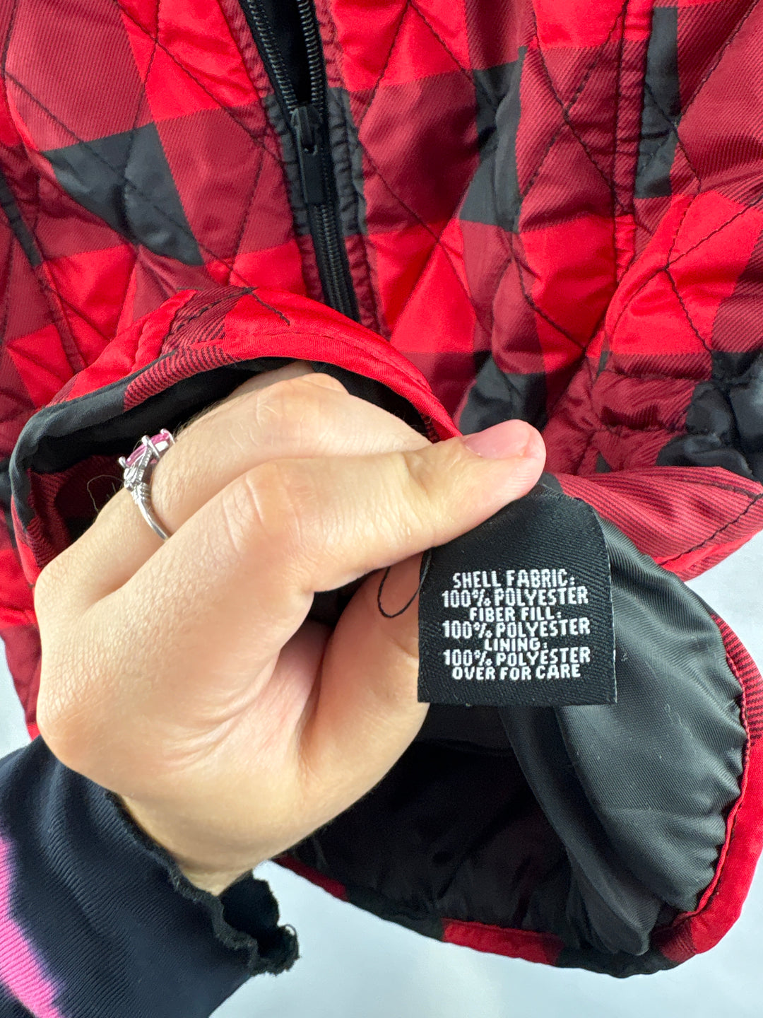 Women’s Relativity Small Red &amp; Black Plaid Puffer Vest