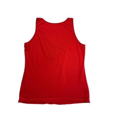 Old Navy Womens Embroidered Tank Top XL Blood Orange Cotton
