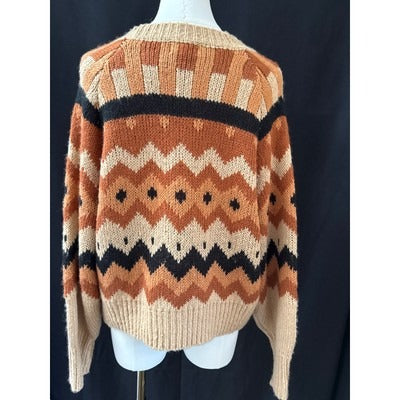 &Merci Womens Geometric Knit Sweater - Cozy Fall/Winter Style