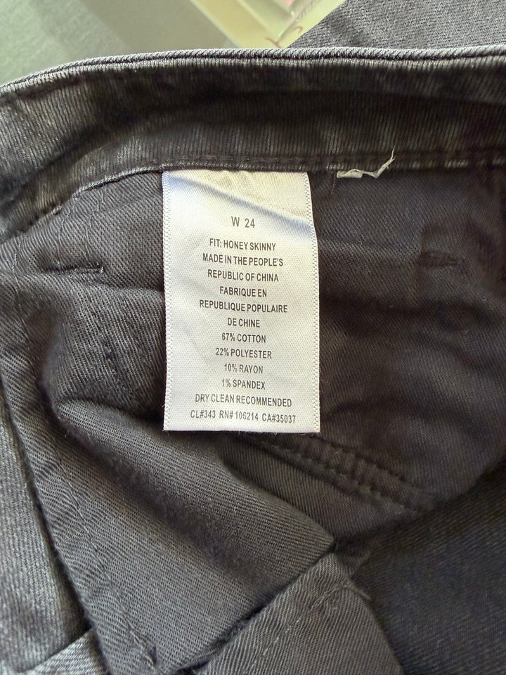 Joe’s Jeans Honey Skinny Charcoal Gray Jeans Size 24