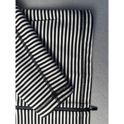 Lafayette 148 B&W striped zip up coat, Size Medium