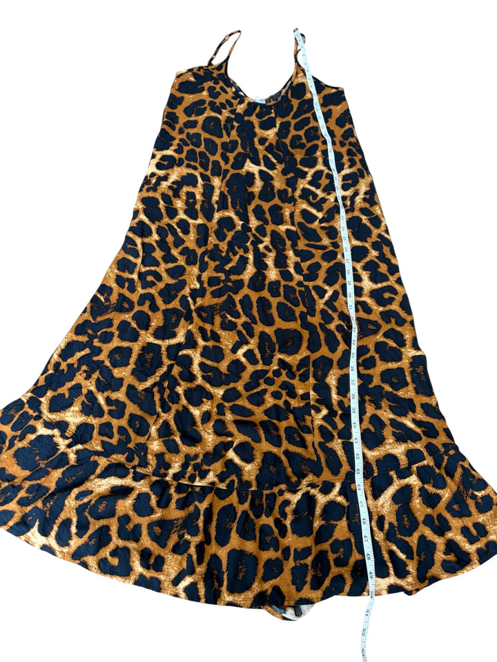 Buenos Ninos Women's Animal Leopard Print Maxi Ruffle Hem Women's dress, Size S