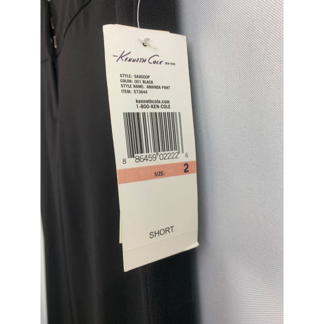 Kenneth Cole New York Womens Black Amanda Pant - Size 2 Short