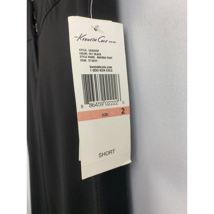 Kenneth Cole New York Womens Black Amanda Pant - Size 2 Short