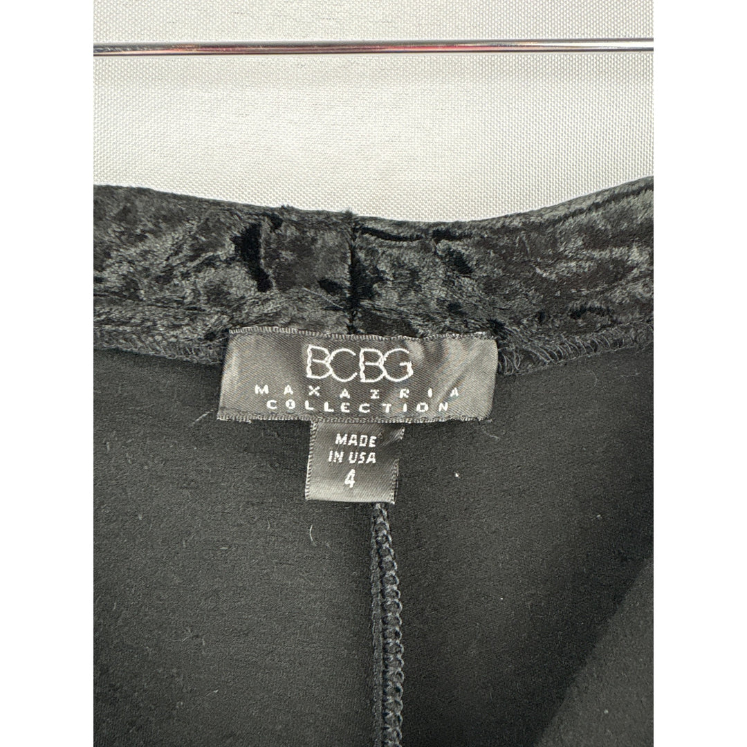 BCBG Max Azria Collection Black Velvet Pants Size 4