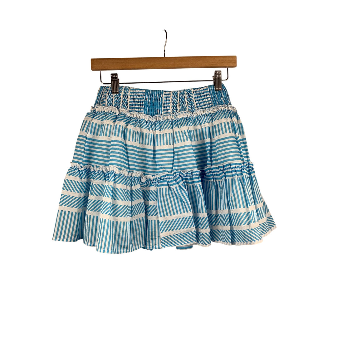 Aqua Womens Blue & White Striped Mini Skirt S