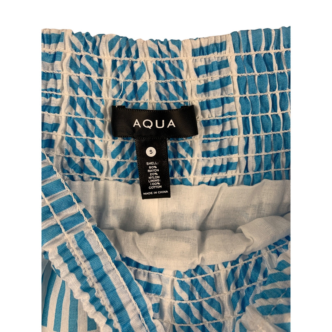 Aqua Womens Blue & White Striped Mini Skirt S