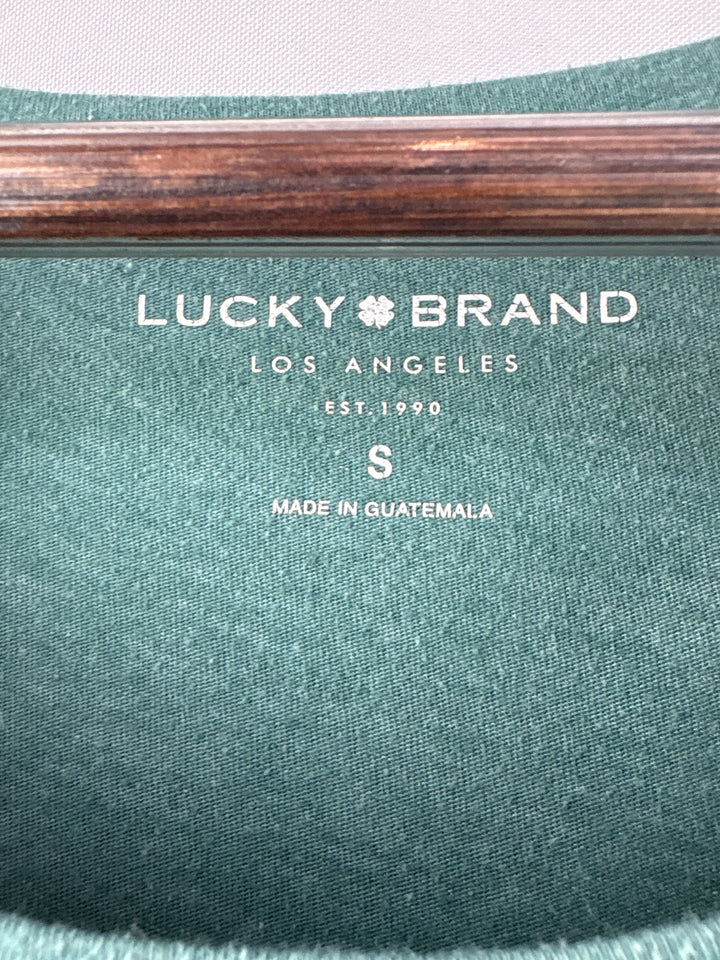 Women’s The Lucky Brand Small Green Luck &amp; Love Graphic T-Shirt