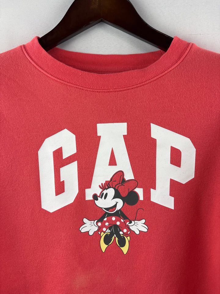 Women’s GAP Medium Salmon Minnie Mouse Crewneck/Short Set