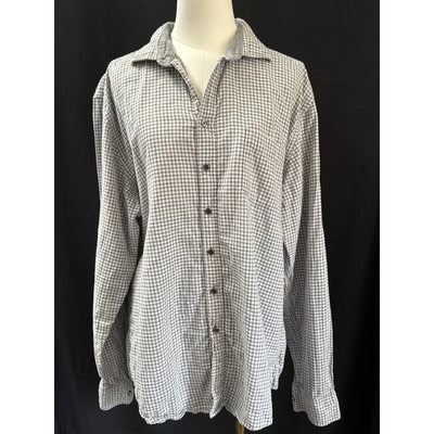 Rodd & Gunn Mens Grey Checkered Long Sleeve Button-Up Shirt Size XXL