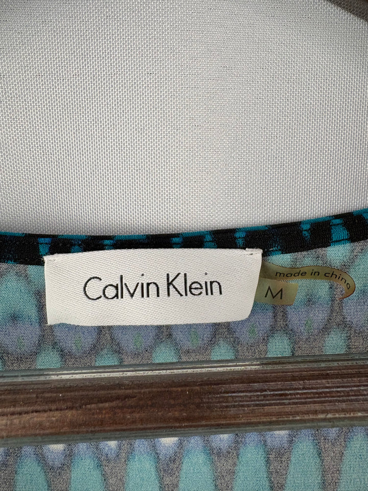 Women’s Calvin Klein Medium Multicolored Patterned Sleeveless Blouse