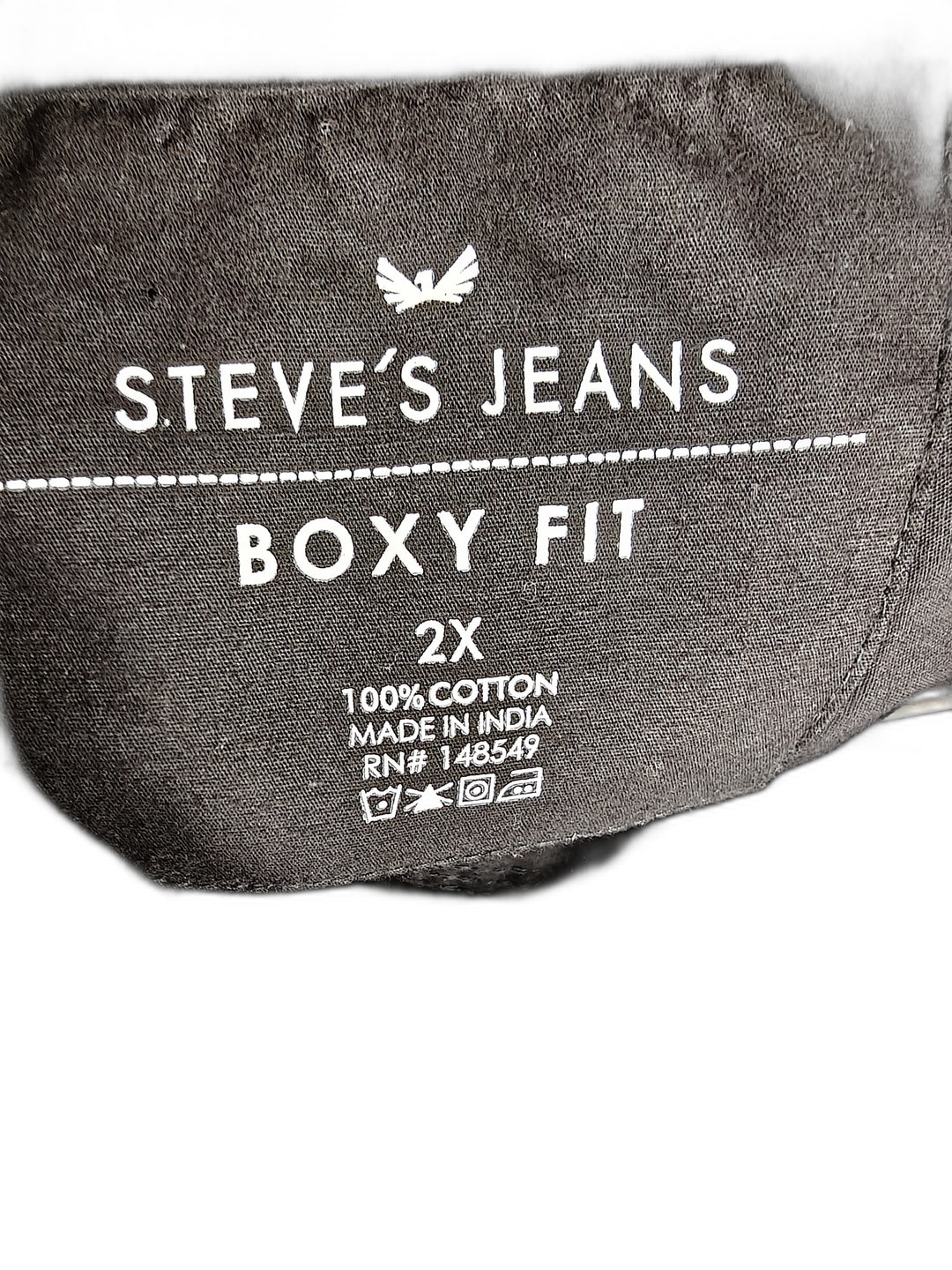 NWT Steve's Jeans Men's 2X Boxy Fit Black Short Sleeve Button Front Shirt Big & Tall