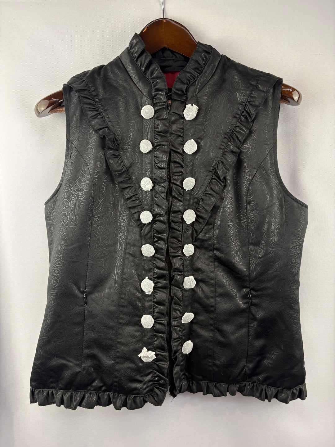Women’s Montanaco Medium Black Paisley Puffer Vest