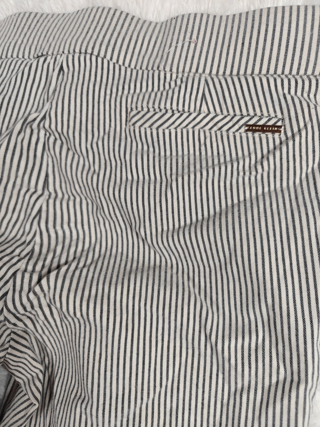 Womens Anne Klein Pants Black White Striped Size L