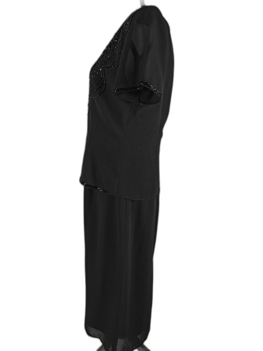 Women’s R&amp;M Richards Beaded Formal Dress Black Size 10