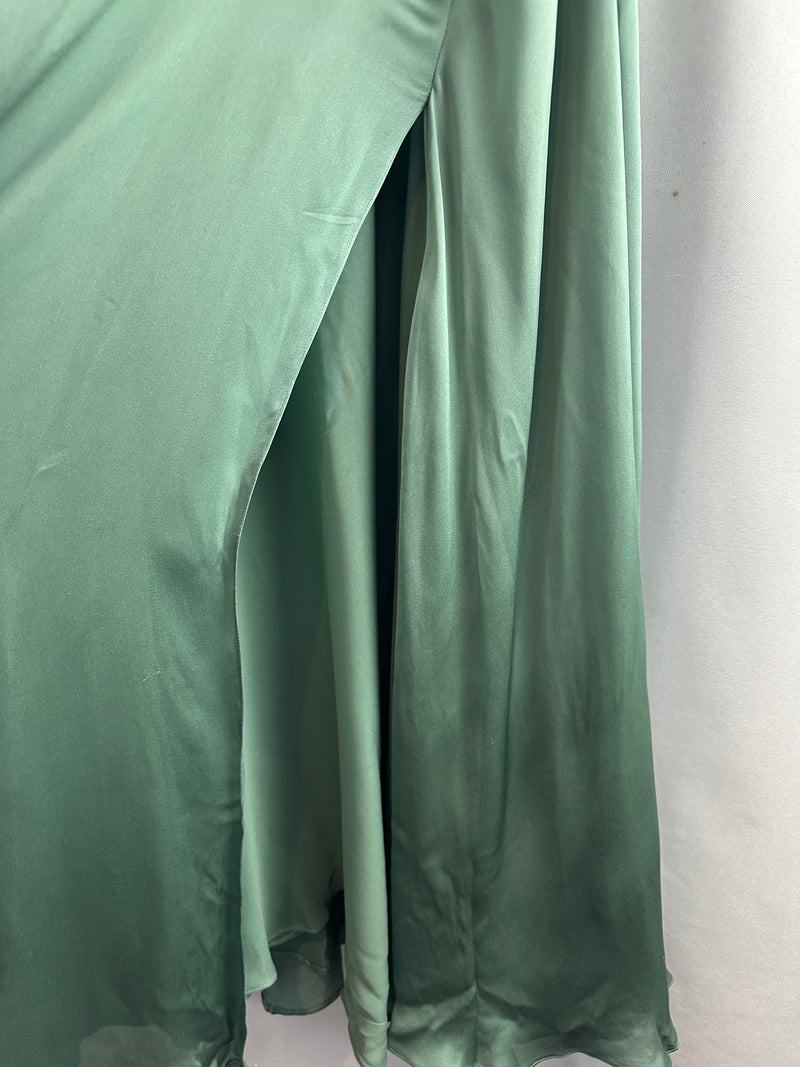 Women’s Sage Green Silk Purple Label Maxi Skirt Size 6