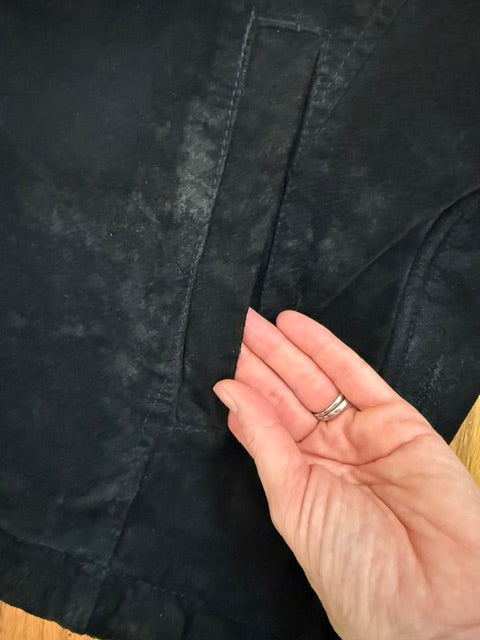Bachrach Black Suede Fur‑Lined Vintage Jacket SzL