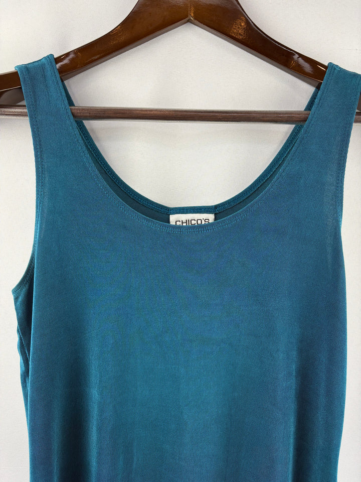 Women’s Chico’s Travelers Size 0 Dark Teal Sleeveless Blouse