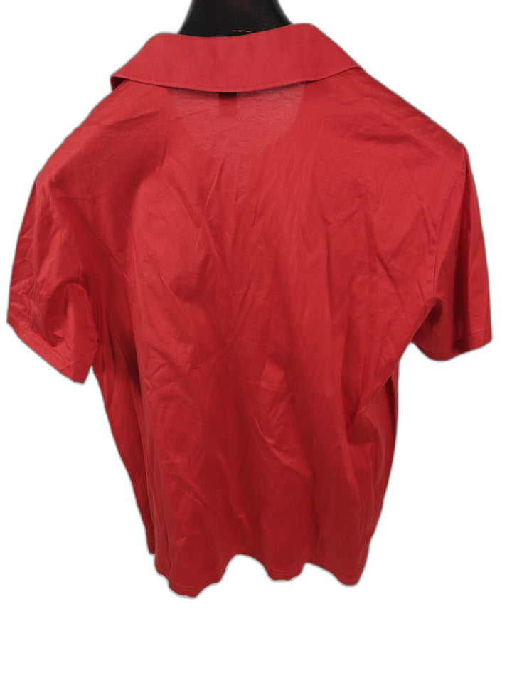Men’s H&amp;M Polo Shirt Red Mercerized Cotton Size XL