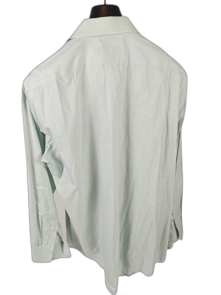 Men’s Kirkland Signature Dress Shirt Mint Green 17.5 36 Non-Iron Cotton