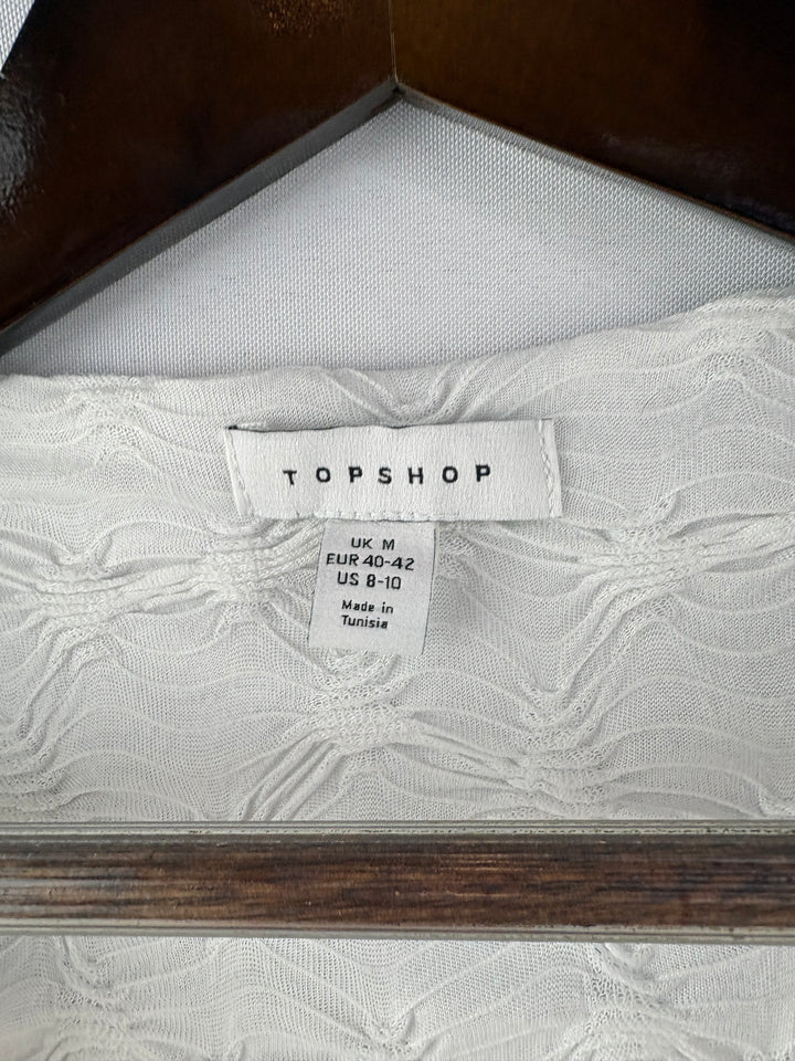 Women’s TopShop Size 8-10 White Ruched Crop Top