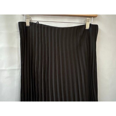 J.Crew Black Pleated Midi Skirt Size S Polyester Womens Made In Vietnam