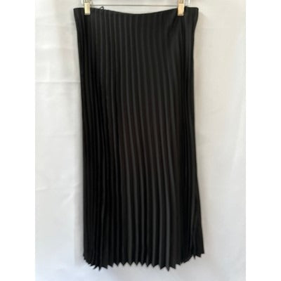 J.Crew Black Pleated Midi Skirt Size S Polyester Womens Made In Vietnam