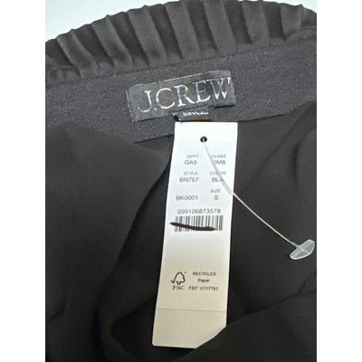 J.Crew Black Pleated Midi Skirt Size S Polyester Womens Made In Vietnam