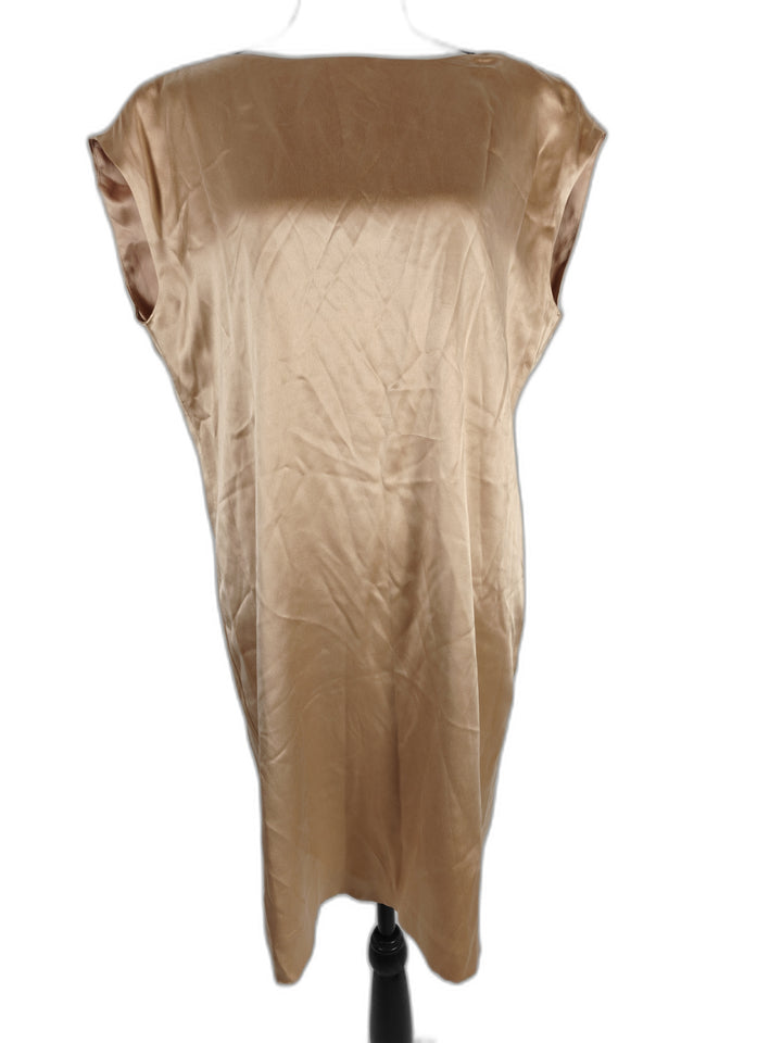Women Club Monaco Silk Cowl Back Dress Champagne Size 6