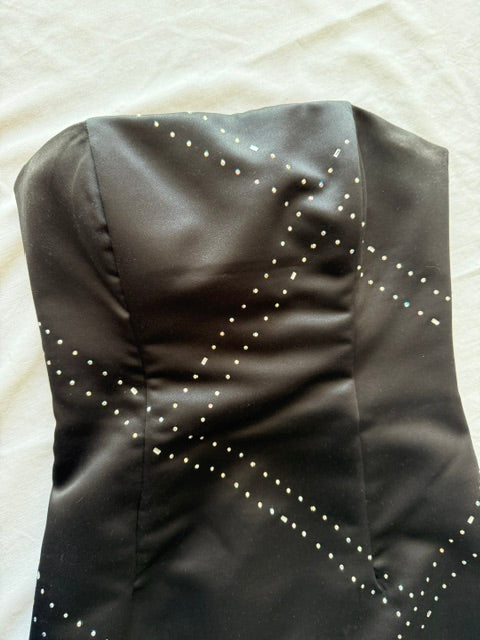 Jessica McClintock Y2K Black Strapless Gown Sz2