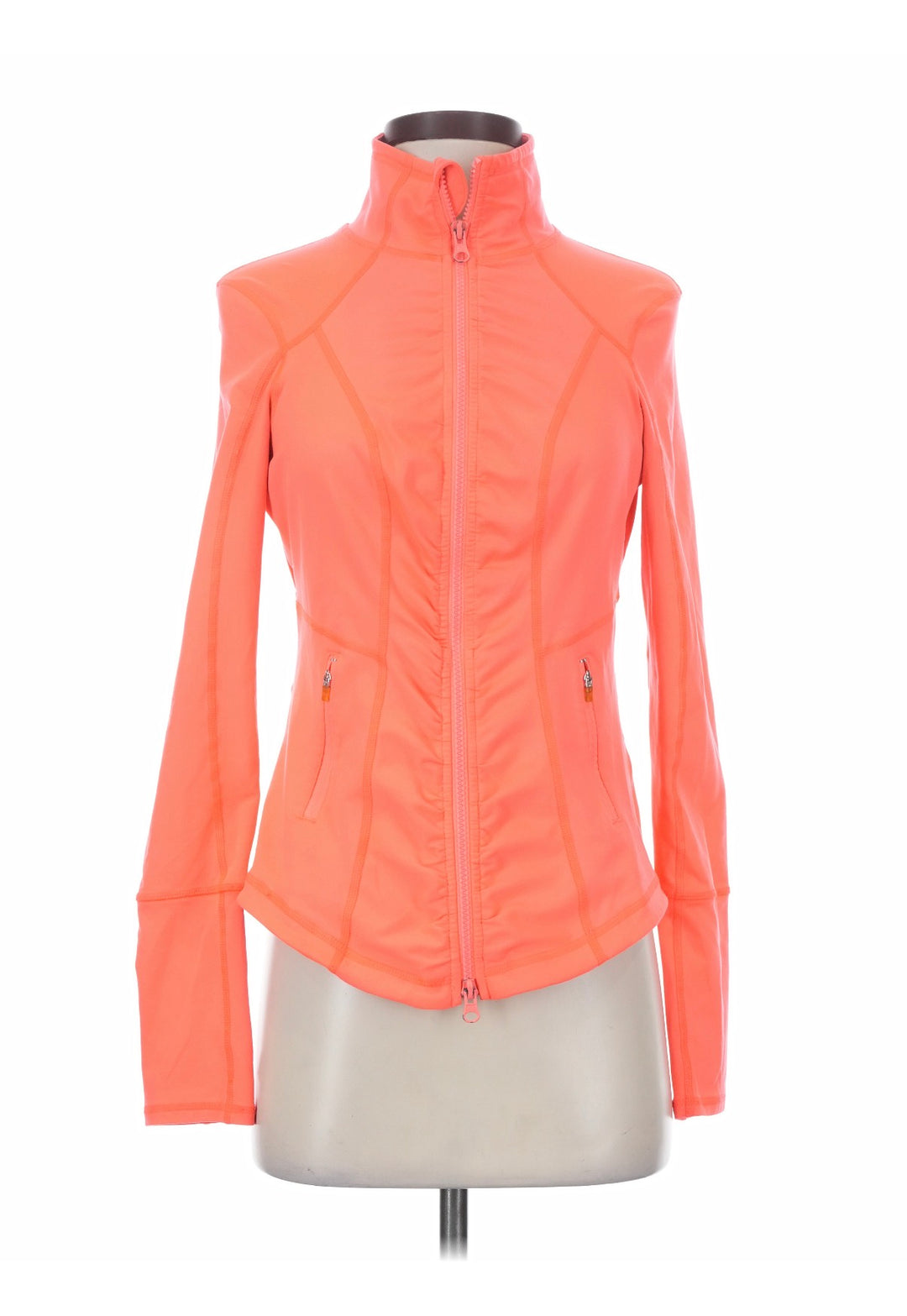 Zella Coral Ruched Zip-Up Athleisure Sporty Active Wear Long Sleeve Jacket Size S/P