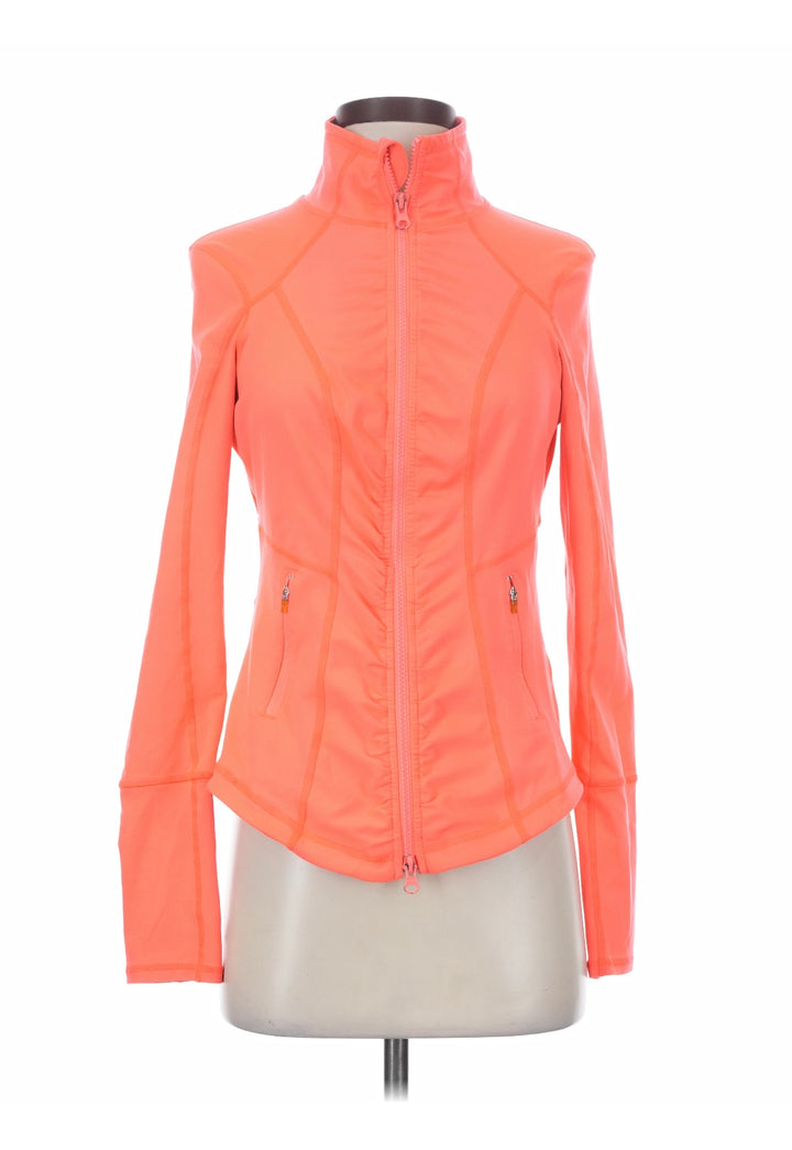 Zella Coral Ruched Zip-Up Athleisure Sporty Active Wear Long Sleeve Jacket Size S/P