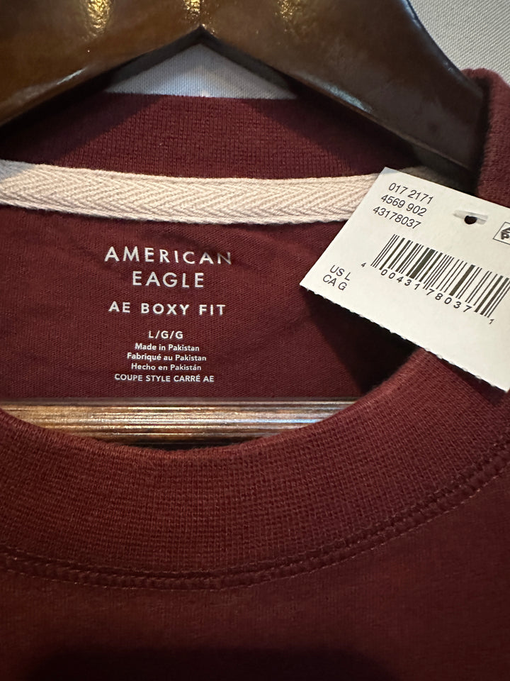 Men’s American Eagle Maroon Cotton Jersey Size L