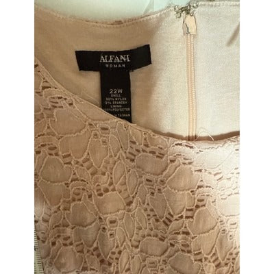 Women’s Aleani Pale Pink Floral Pattern Cap Sleeve Dress Sz 22W