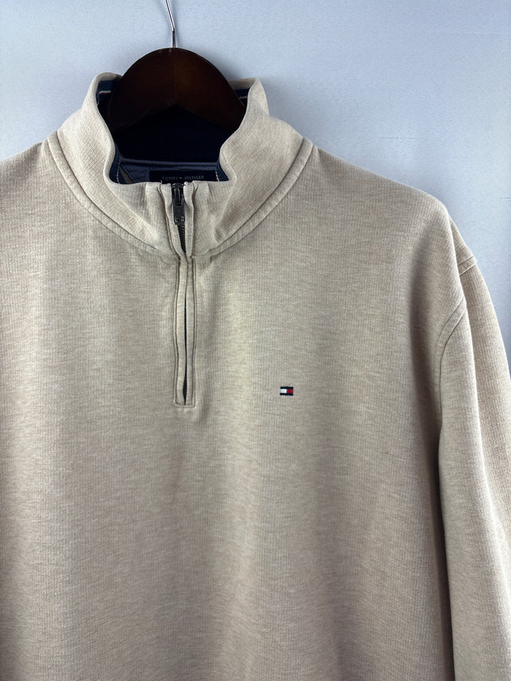 Men’s Tommy Hilfiger XXL Tan Half Zip Sweater