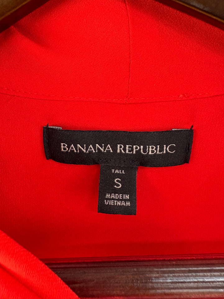 Women’s Banana Republic SmallT Bright Red Long Sleeve Blouse