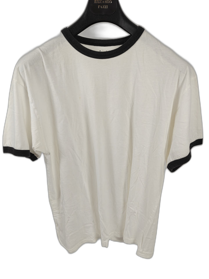Unisex Unbranded Ringer T-Shirt White Black Size Unknown