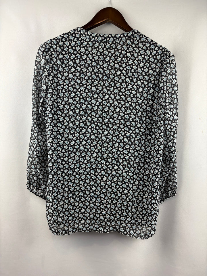 Women’s Nautica Jeans Medium Navy Blouse w/ Florals