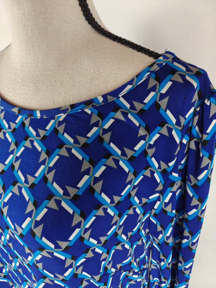 Women’s Laundry by Design Geometric Print Dress Blue Size Small