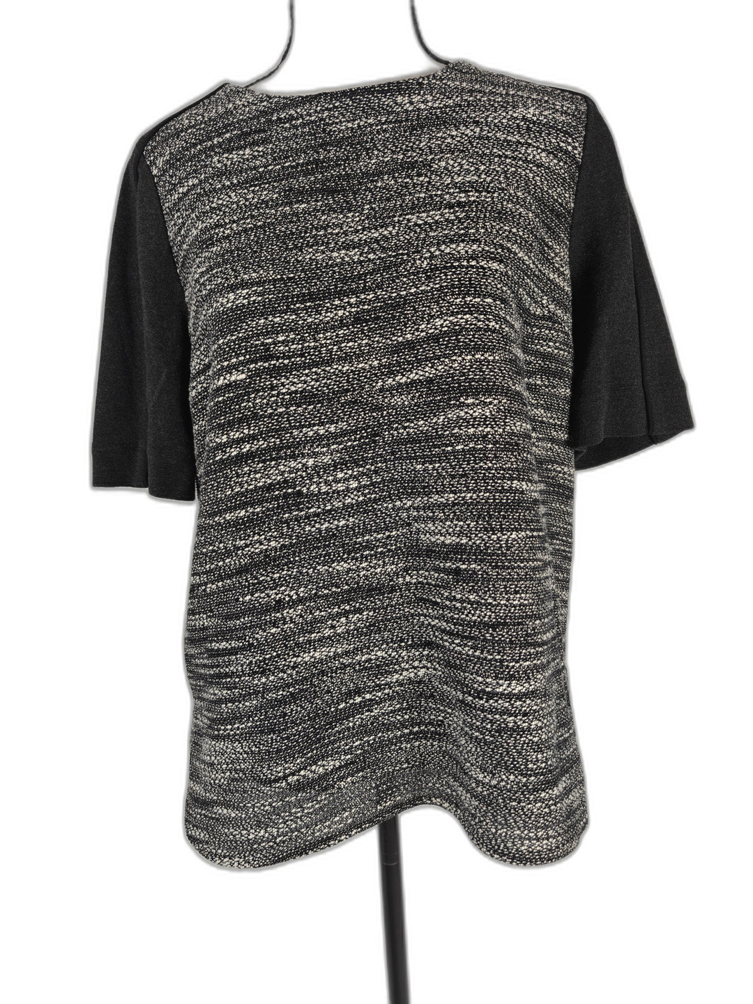 Womens Vince Mixed Media Top Black Gray Size S