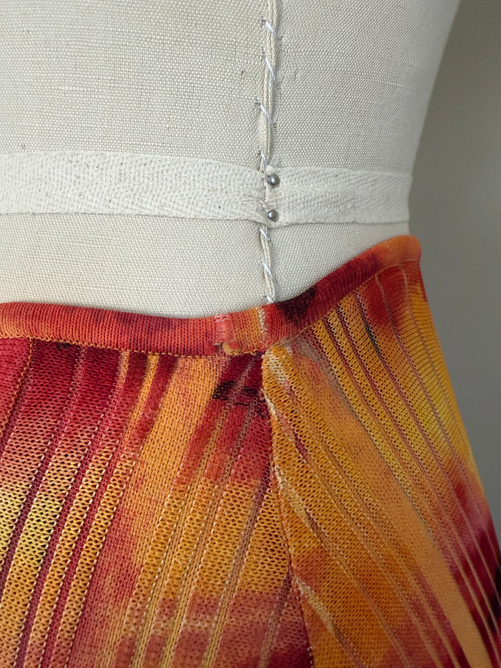 Christian Dior by John Galliano Abstract Print Knit Midi Skirt