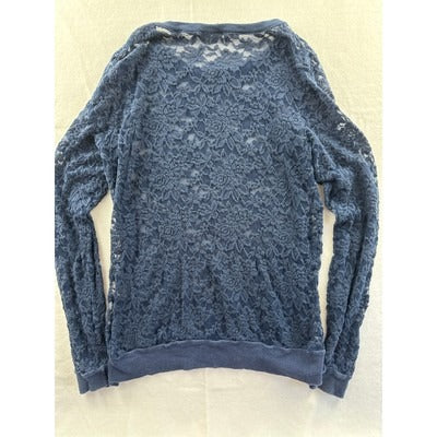 MOD Lusive Blue Lace Ling Sleeve Top Size L