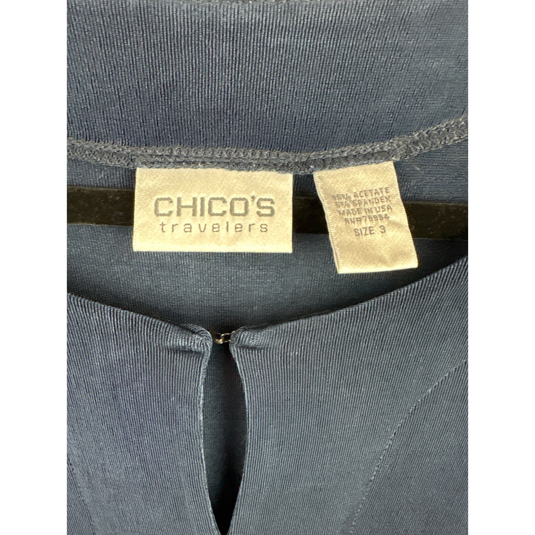 Women’s Chico’s Travelers Size 2XL Navy Cardigan with Invisible Buttons