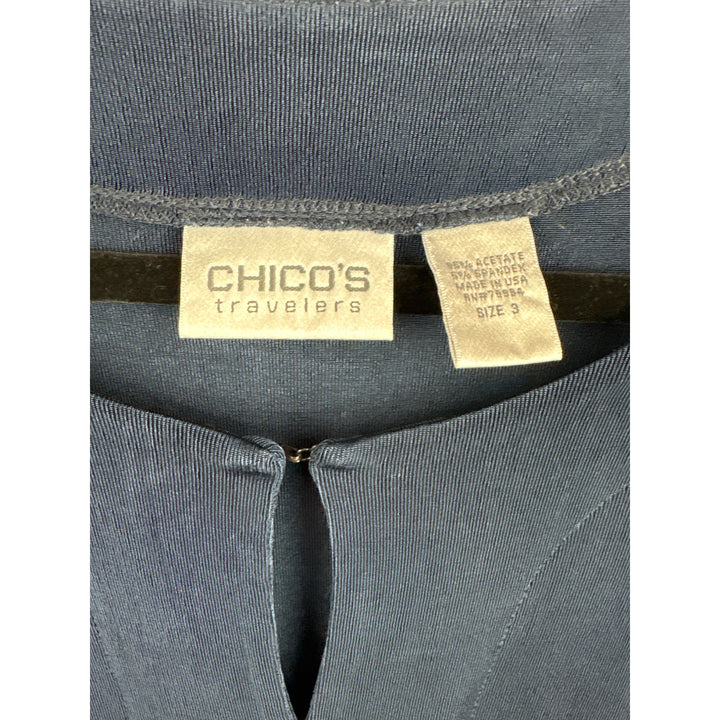 Women’s Chico’s Travelers Size 2XL Navy Cardigan with Invisible Buttons