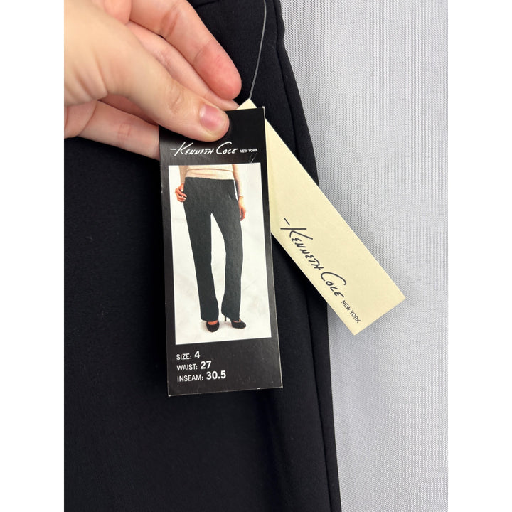 Women’s Kenneth Cole Size Petite 4 Black Slacks with Faux Pockets